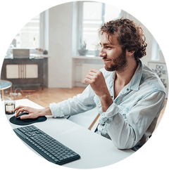 man using desktop computer